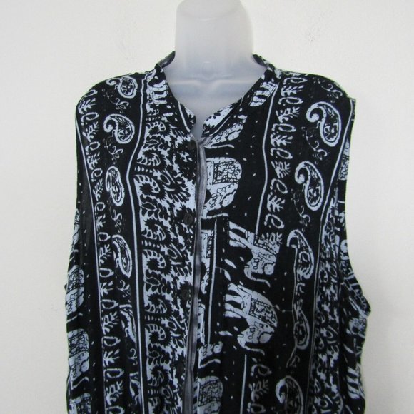 Soft Surroundings Mirabelle Animal Jumpsuit Blue Paisley Sleeveless Size 2X - Picture 8 of 11